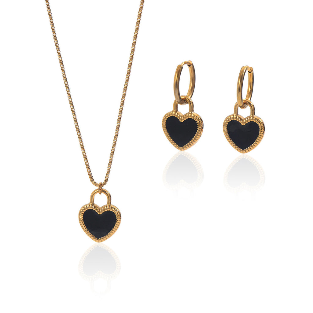 Heart Mirror Jewelry Set