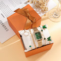 Emerald Luxury Square Steel Watch with Butterfly Bracelet