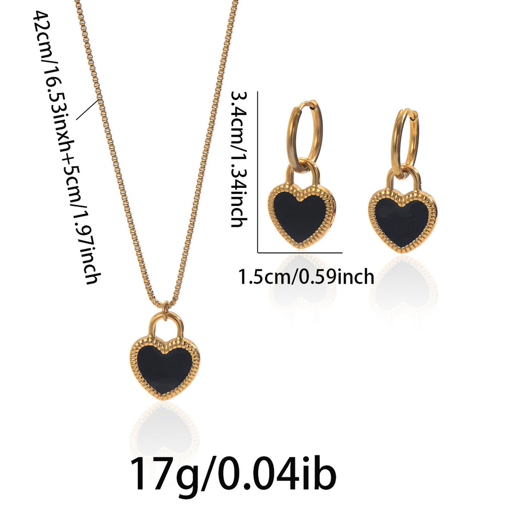 Heart Mirror Jewelry Set