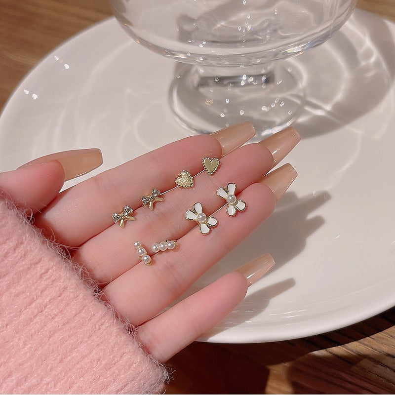 6 Piece Set Of High-end And Simple Stud Earrings