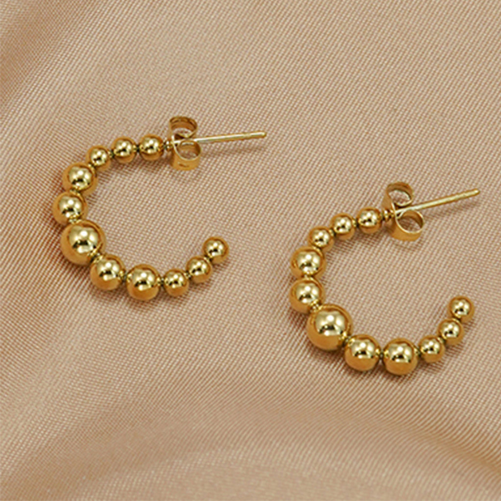 Golden Crescent Pendant Necklace and Earrings Set
